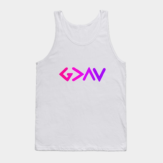 God is Greater Pink Ombre Tank Top by maddie55meadows